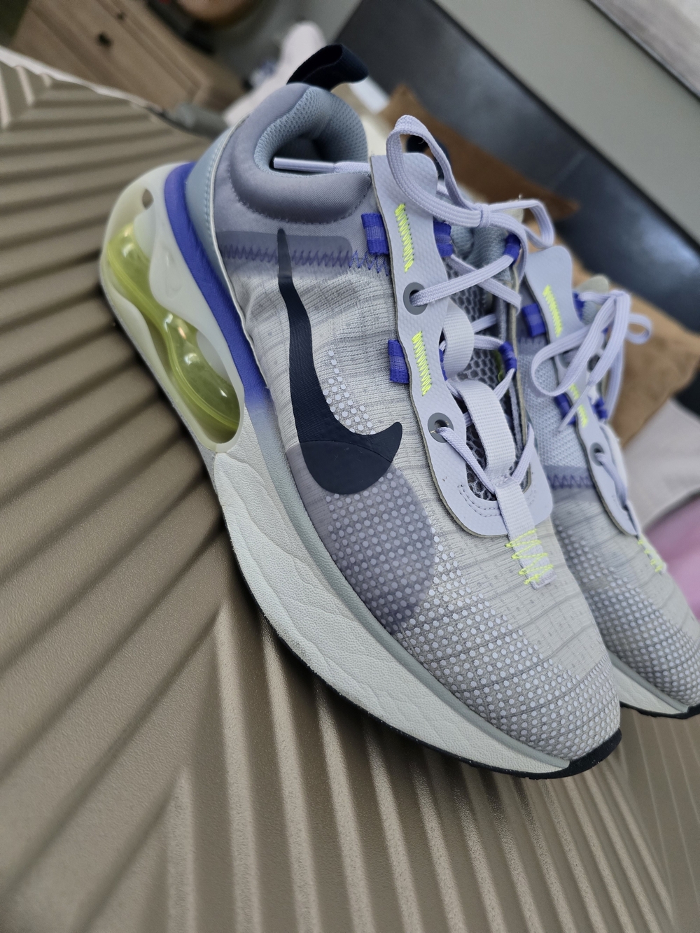 Nike Navy, Light Gray & Neon Yellow Running Sneakers